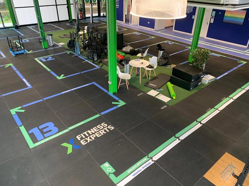 Wayfinding graphic system for The Fitness Experts gym