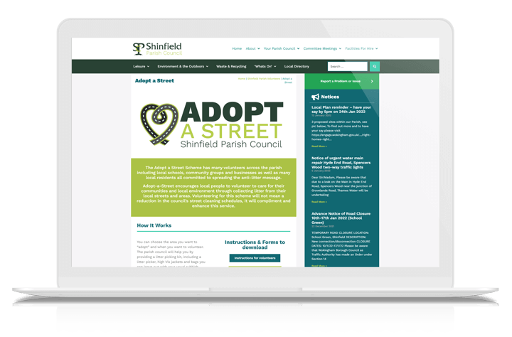Adopt a Street campaign artwork for Shinfield Parish Council